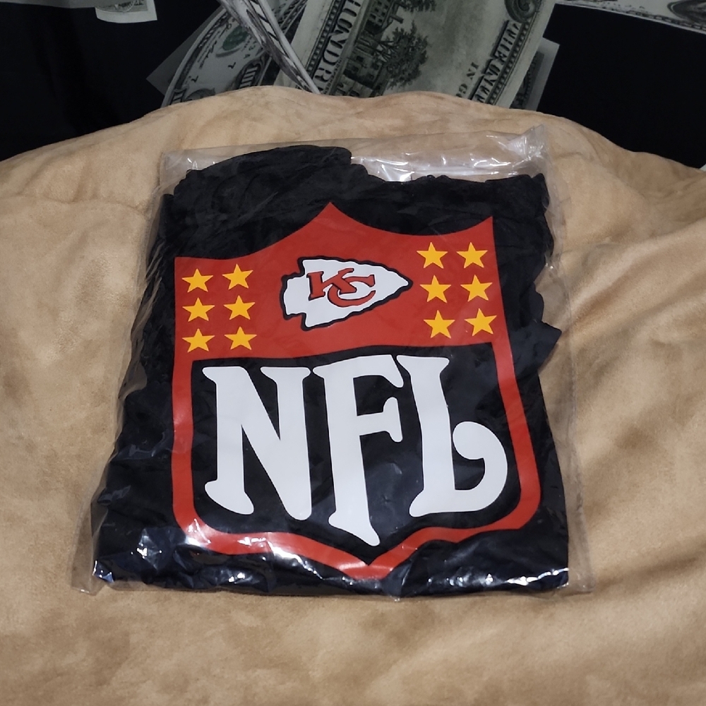 NFL Black Tee with Red, White & Yellow Chiefs Crest